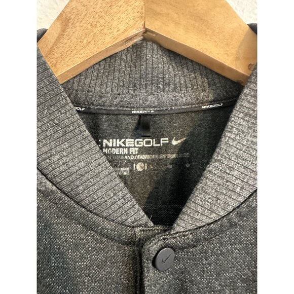 Nike Golf Polo Shirt Men's Large Gray Blade Collar Snap Button Short Sleeve - Picture 5 of 8